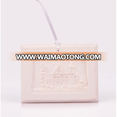 Unique Promotional gift hanging air freshener scented embossed ceramic stone