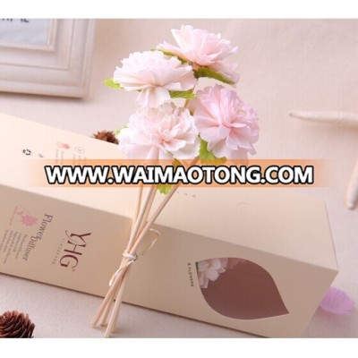 Popular decorative reed diffuser sola wood flower with green leaf